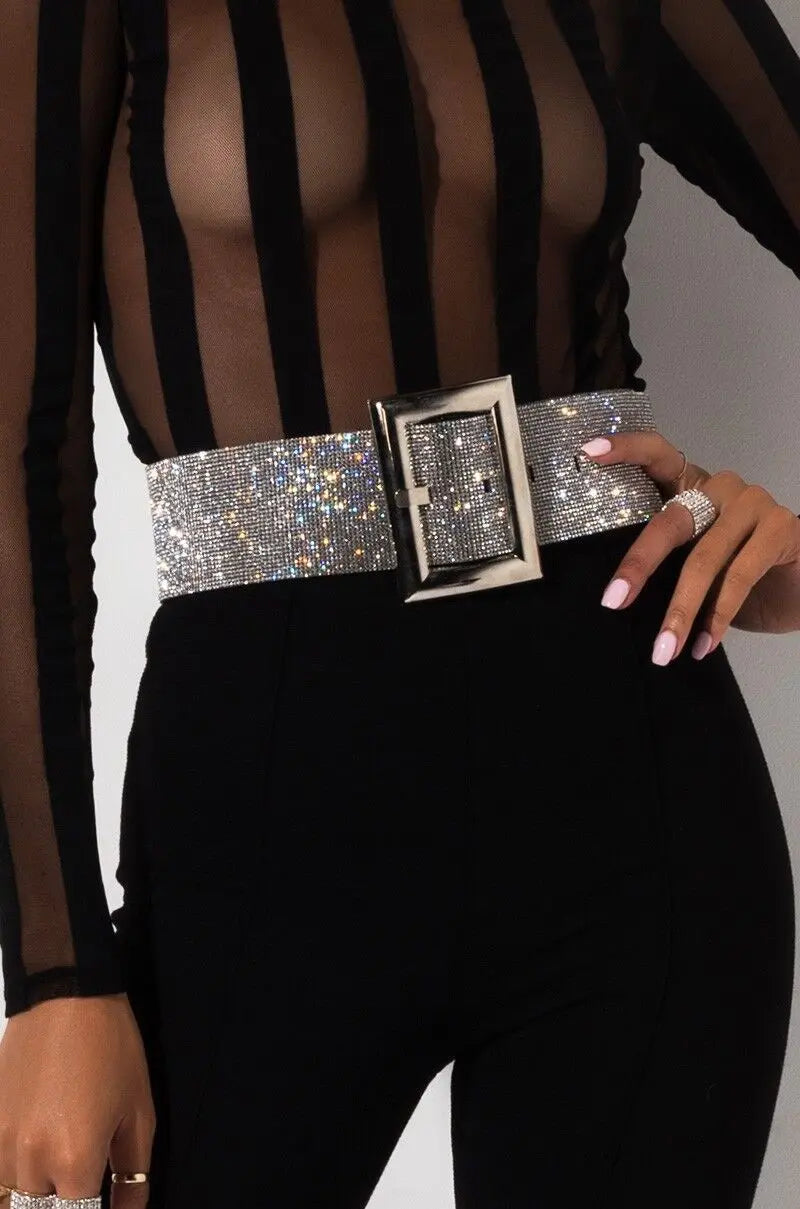 Fashion Diamond Waist Chain Belt - GlossiChic Collection Silver / 115cm GlossiChic Collection Belts & Hats