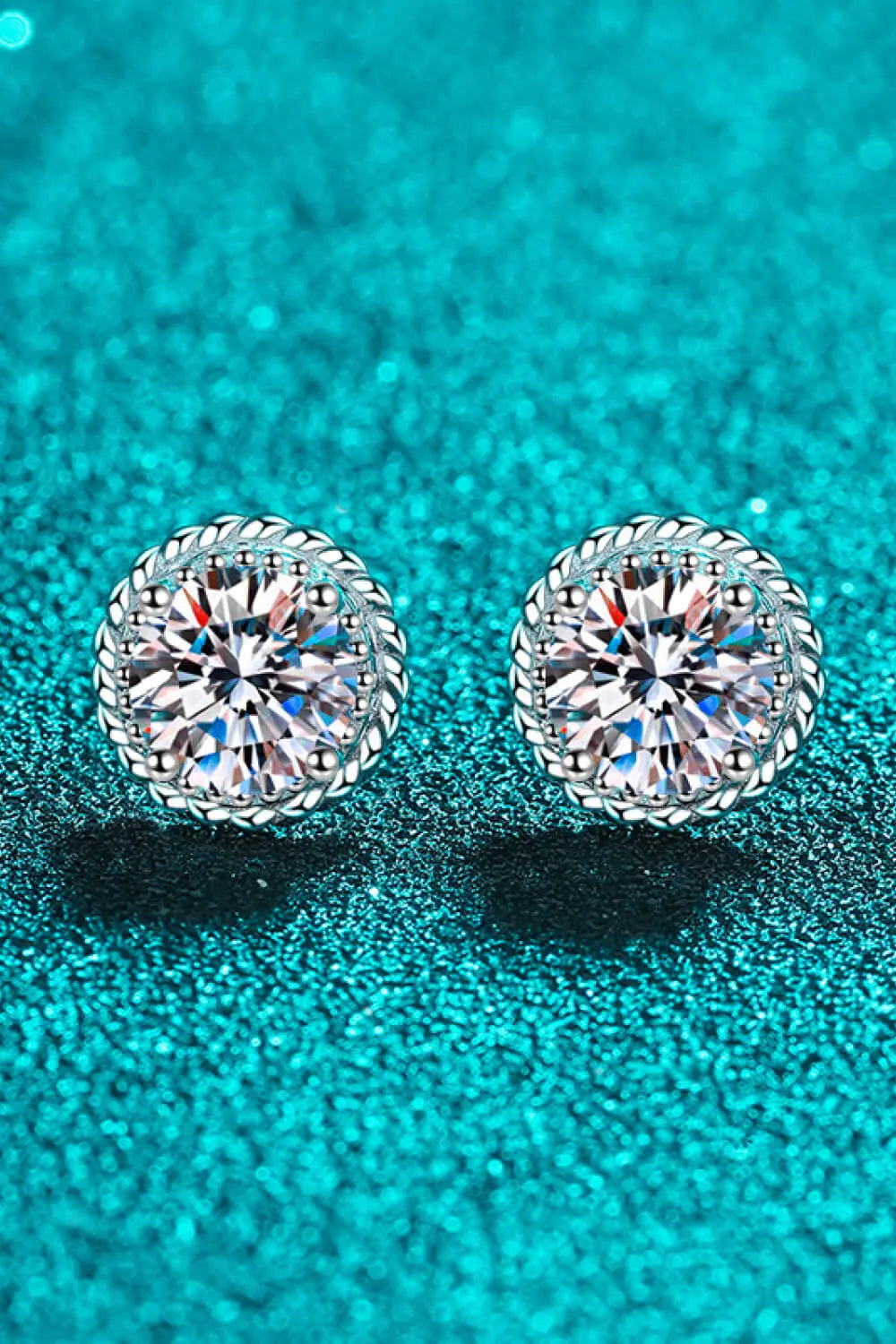 1 Carat Moissanite 925 Sterling Silver Round Stud Earrings - GlossiChic Collection Silver / One Size GlossiChic Collection Earrings
