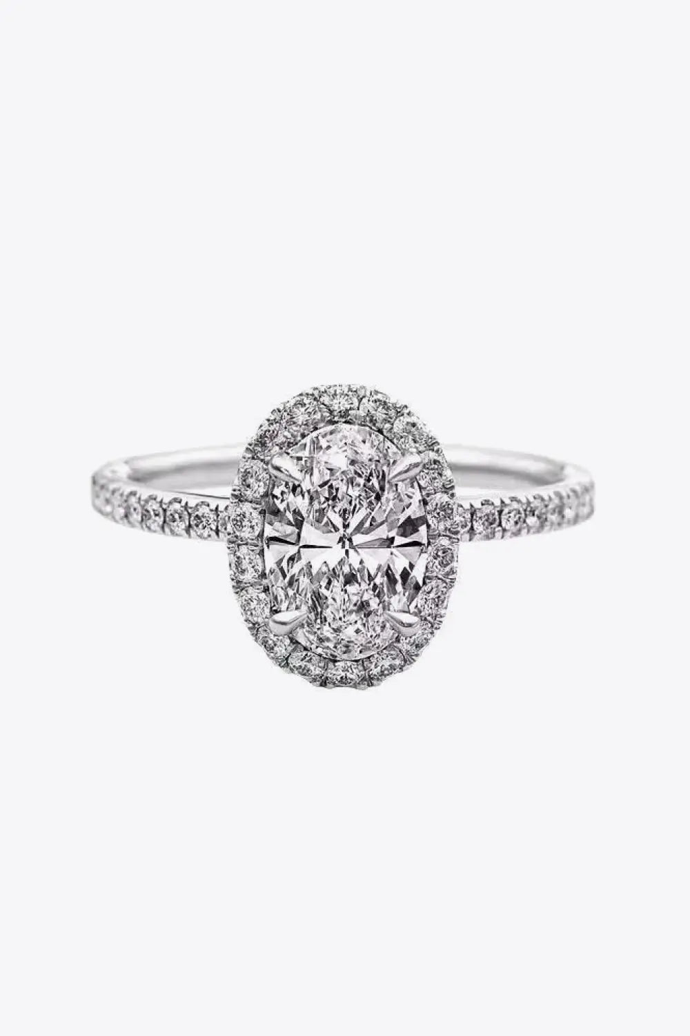 2 Carat Moissanite Platinum-Plated Ring - GlossiChic Collection White / 5 GlossiChic Collection jewelry