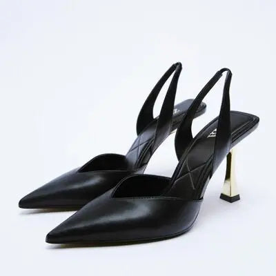 PU Leather Point Toe Stiletto Heel Pumps - GlossiChic Collection Black / 36(US5) GlossiChic Collection Shoes & Accessories