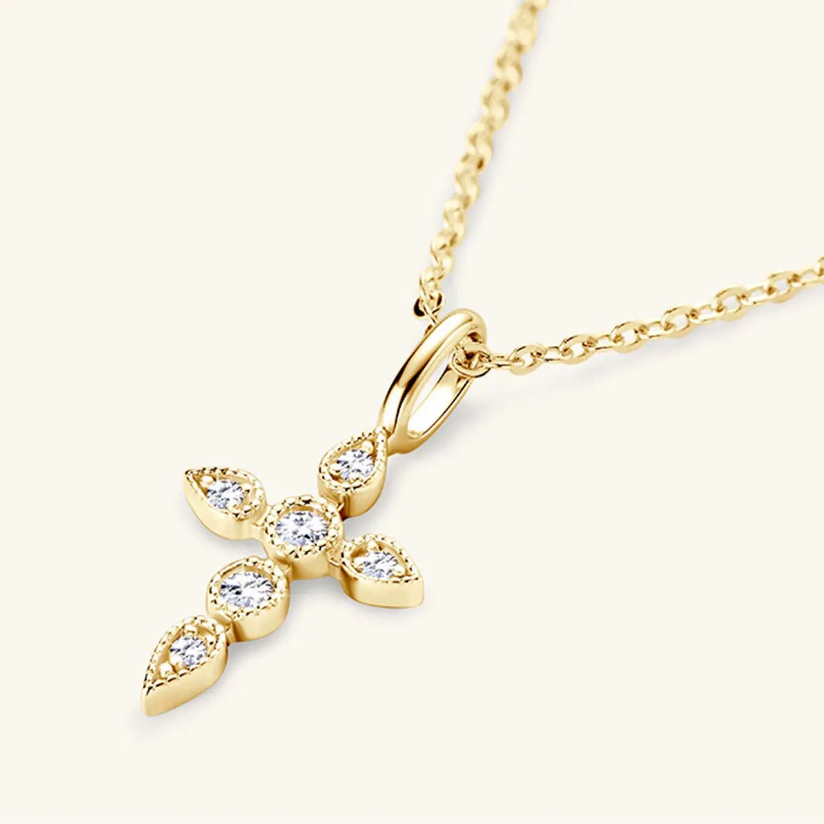925 Sterling Silver Moissanite Cross Pendant Necklace - GlossiChic Collectionjewelry