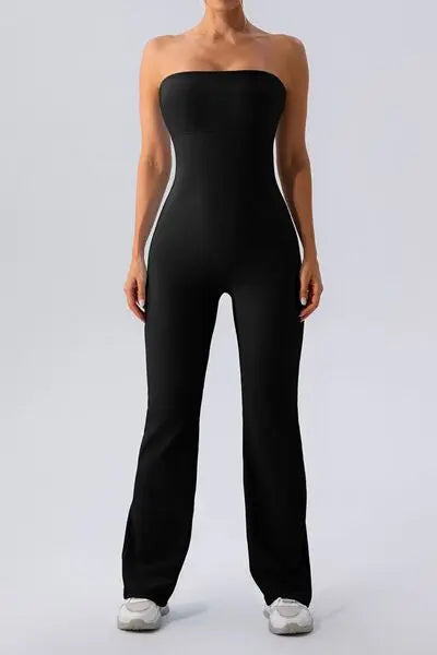 Sleeveless Straight Active Jumpsuit - GlossiChic Collection Black / S GlossiChic Collection Jumpers & Rompers