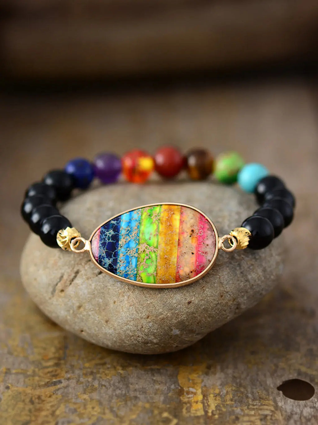 Geometrical Shape Beaded Bracelet - GlossiChic Collection Multicolor / One Size GlossiChic Collection jewelry
