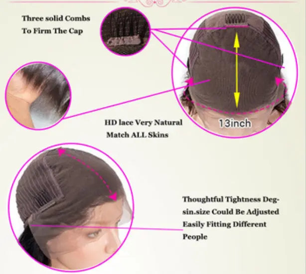 Brazilian virgin straight human hair lace front wig - GlossiChic Collection 10 Inches / 13*6 lace front wig GlossiChic Collection