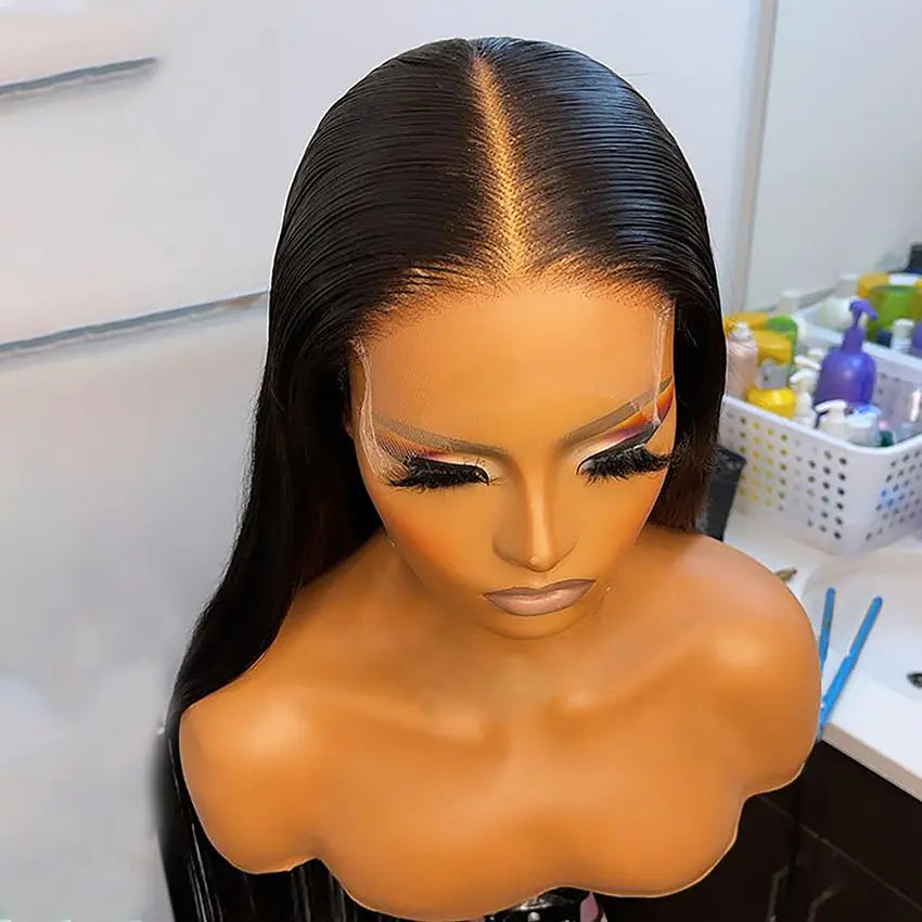 Invisible HD 5X5 Transparent Swiss Lace Closure Wig Super Thin Film Undectable Straight Brazilian Lace Front Human Hair Wigs - GlossiChic Collection 8 Inches / lace front wig GlossiChic Collection