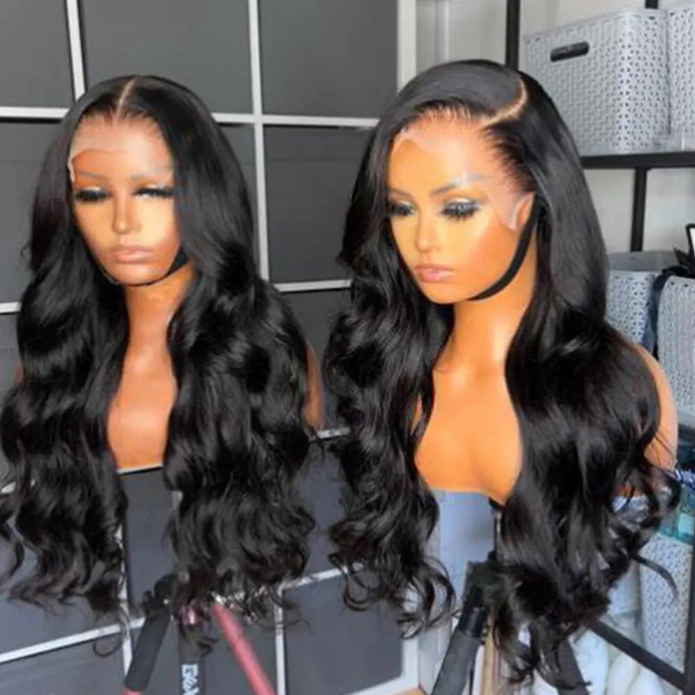 30 Inch Brazilian Virgin Hair Transparent HD Lace Front Pre Plucked Body Wave Human Hair Wigs - GlossiChic Collection 8 Inches / 13x4 transparent lace front wig GlossiChic Collection Lace Wigs