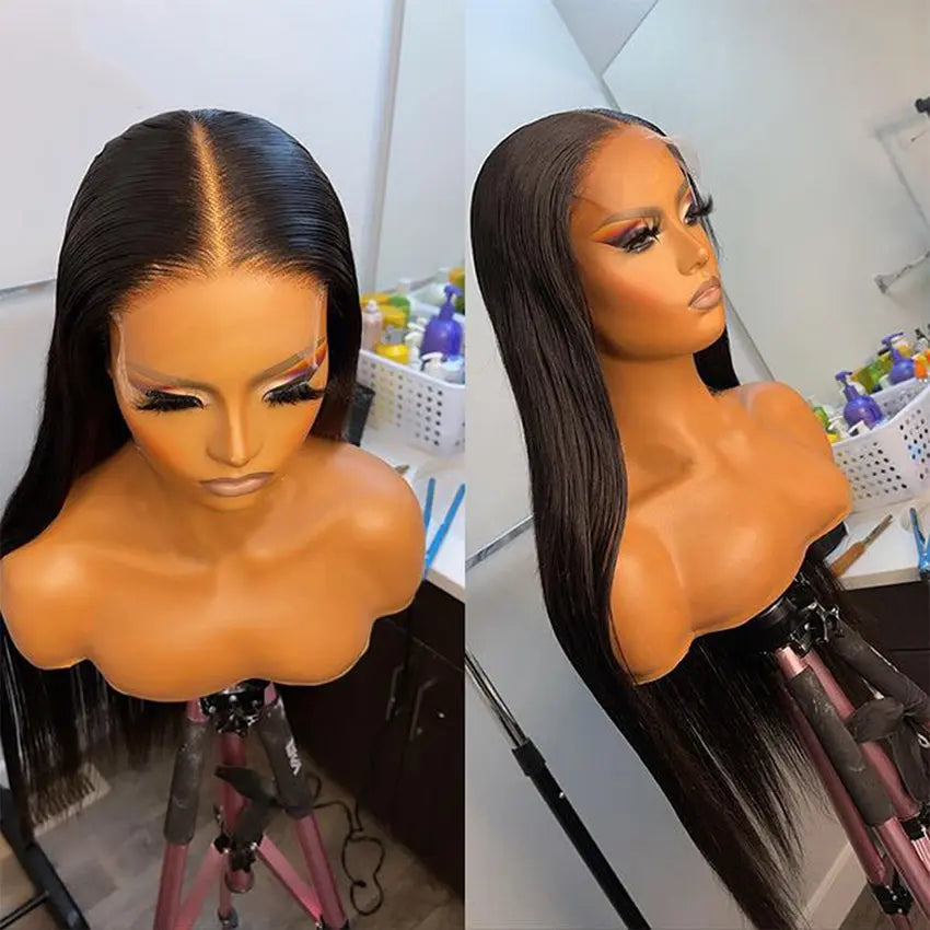 Invisible HD 5X5 Transparent Swiss Lace Closure Wig Super Thin Film Undectable Straight Brazilian Lace Front Human Hair Wigs - GlossiChic Collection 8 Inches / 5x5 hd lace closure wig GlossiChic Collection