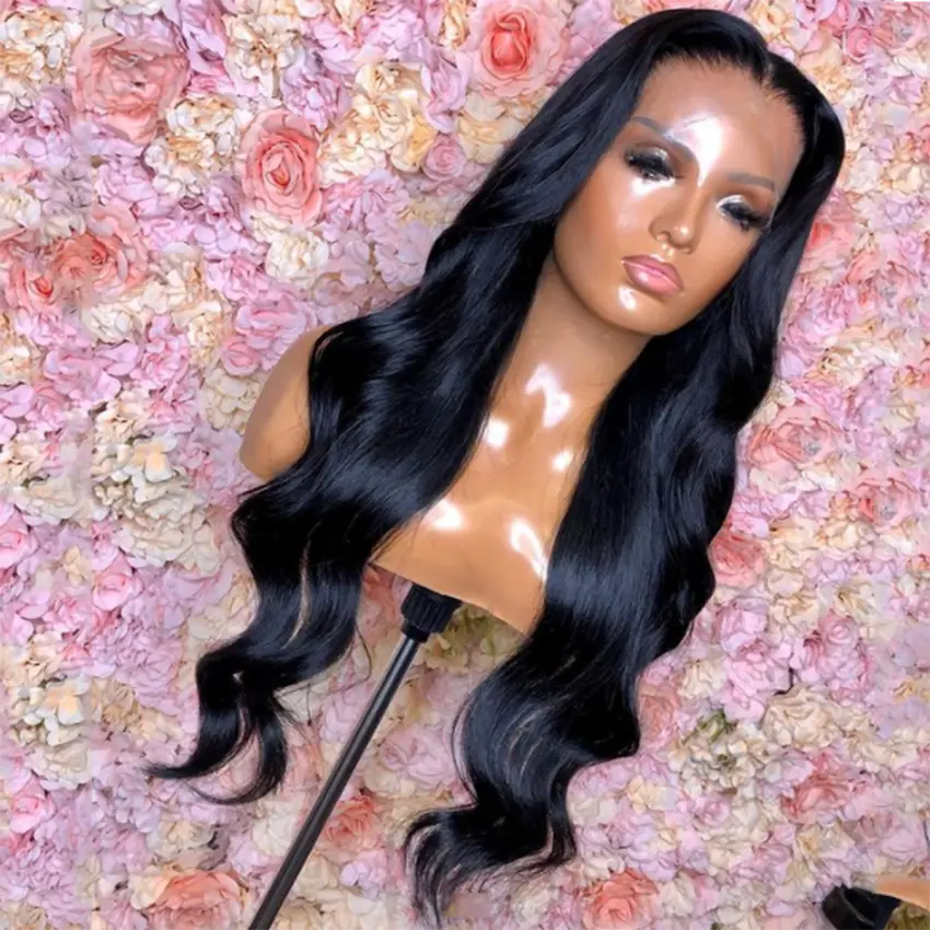 Virgin lace front full human hair body wave pre-plucked wig/with baby hair - GlossiChic Collection 10 Inches / natural color GlossiChic Collection Lace Wigs