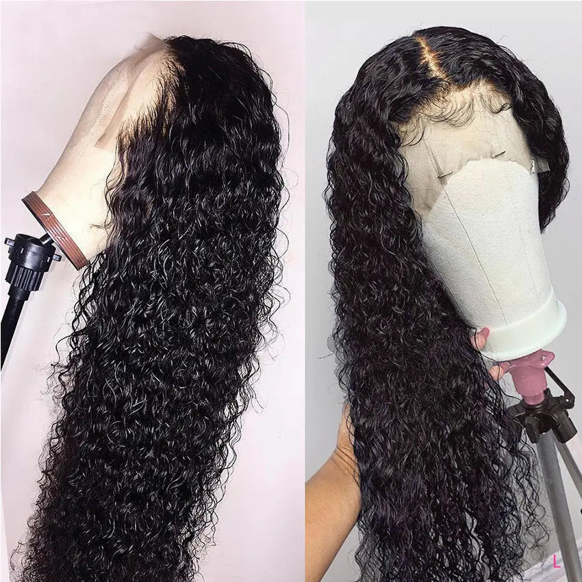 Brazilian13X6 cuticle aligned raw virgin human hair kinky curly pre plucked with baby hair wig - GlossiChic Collection 10 Inches / natural color GlossiChic Collection