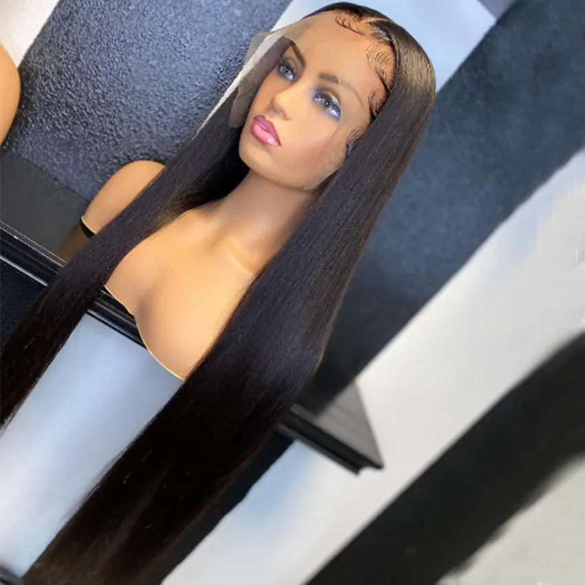 Brazilian virgin swiss hd cuticle aligned pre-plucked lace front human hair wig - GlossiChic Collection 10 Inches / natural color GlossiChic Collection