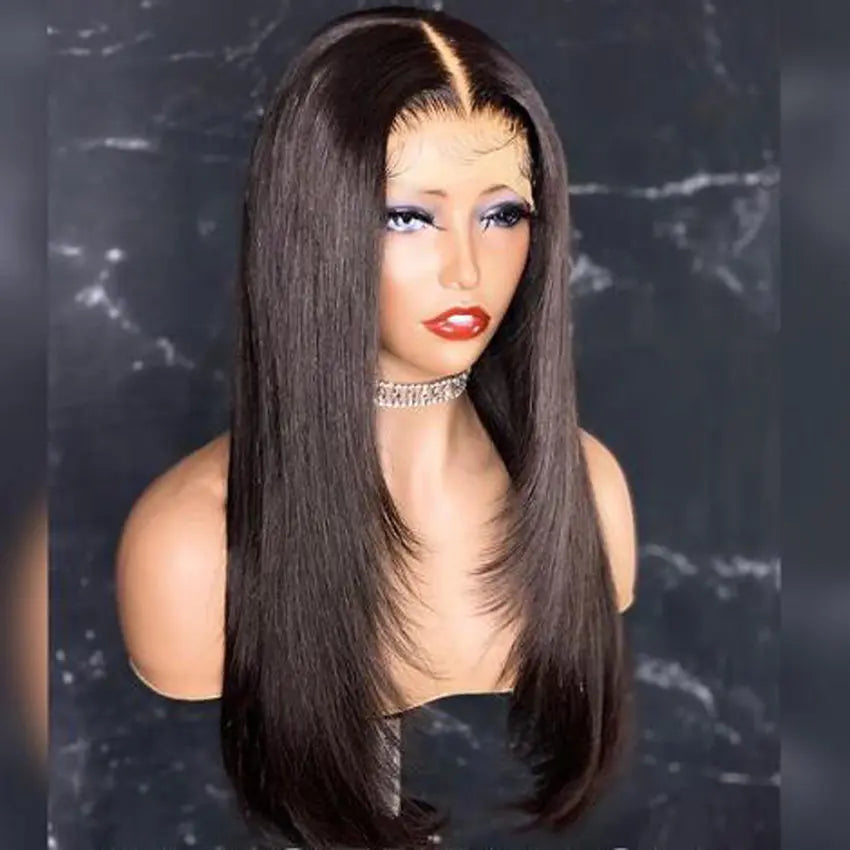 Brazilian virgin straight human hair lace front wig - GlossiChic Collection 10 Inches / 13*6 lace front wig GlossiChic Collection