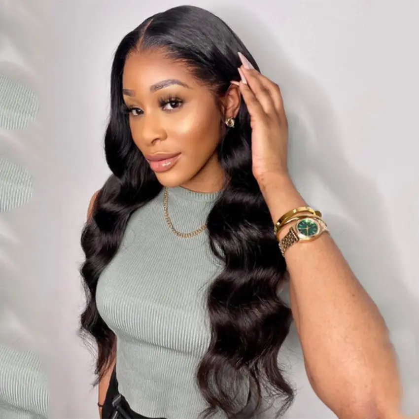 Virgin lace front full human hair body wave pre-plucked wig/with baby hair - GlossiChic Collection 10 Inches / natural color GlossiChic Collection Lace Wigs