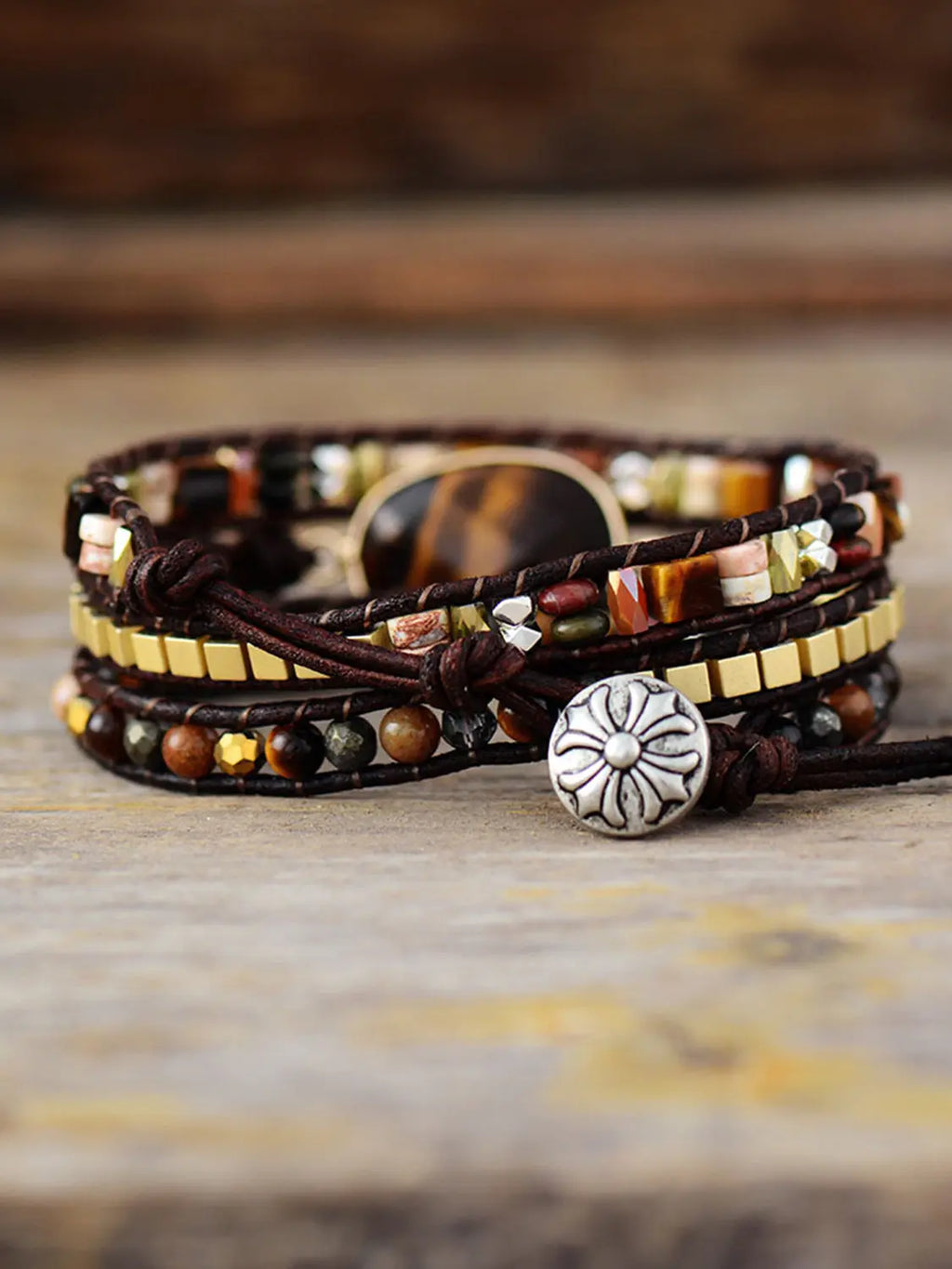 Geometrical Shape Triple-Layer Bracelet - GlossiChic Collection Style A / One Size GlossiChic Collection jewelry