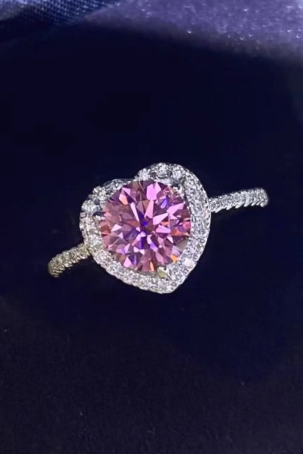 1 Carat Moissanite Heart Ring - GlossiChic Collection Pink Heart / 4.5 GlossiChic Collection jewelry