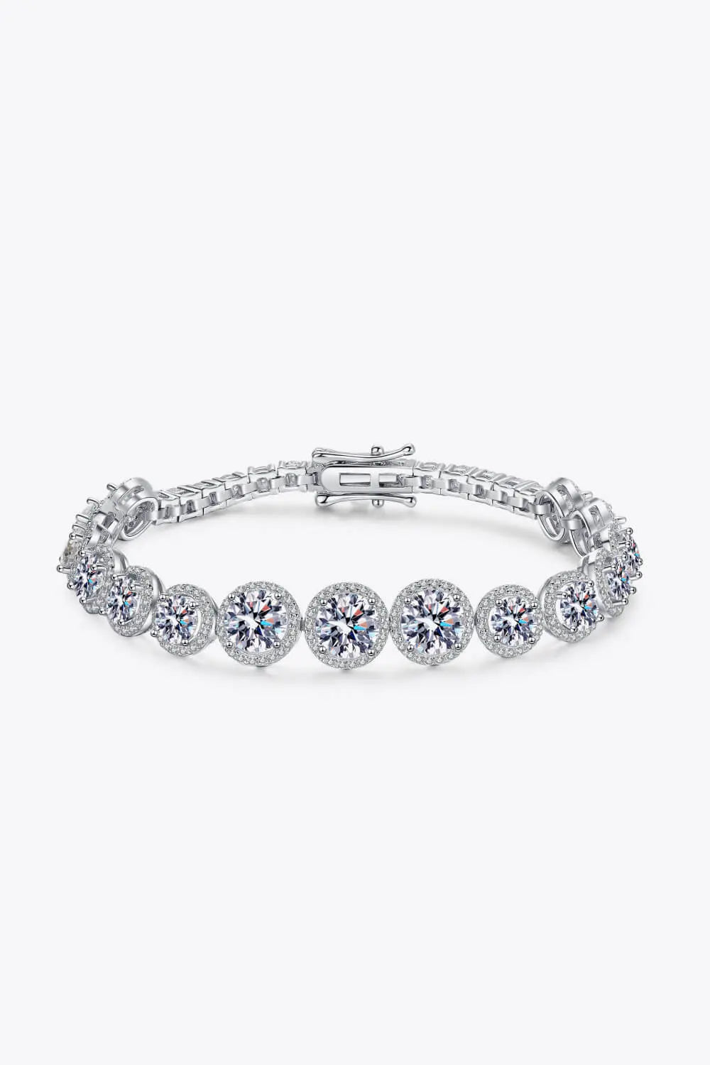 925 Sterling Silver 10.4 Carat Moissanite Bracelet - GlossiChic Collection Silver / One Size GlossiChic Collection jewelry