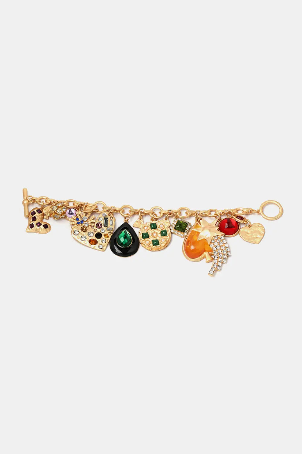 Multi Charm Resin Bracelet - GlossiChic Collection Gold / One Size GlossiChic Collection jewelry