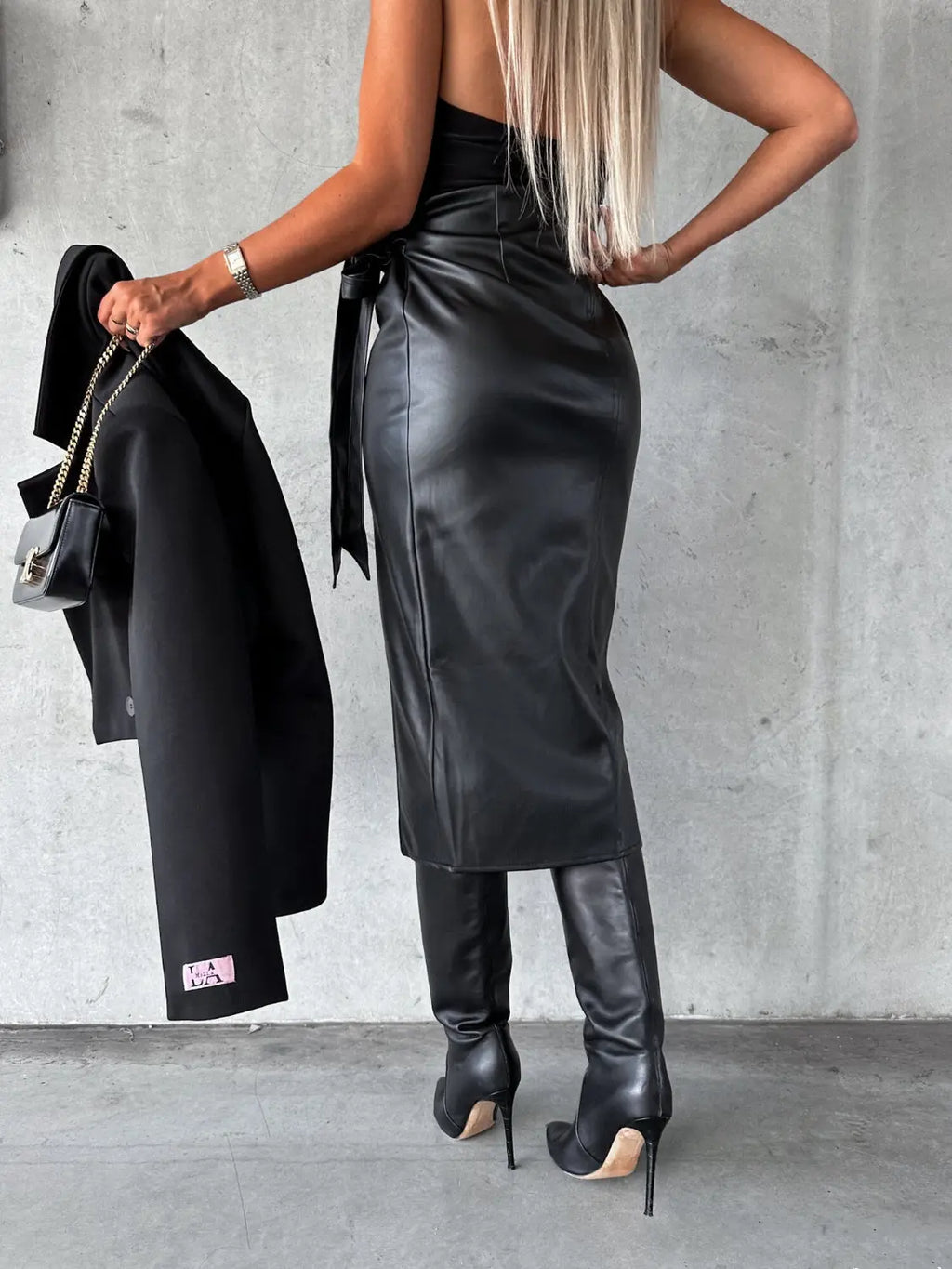 Tied High Waist Skirt - GlossiChic Collection Black / S GlossiChic Collection apparel