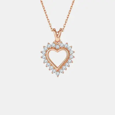 Moissanite 925 Sterling Silver Heart Pendant Necklace - GlossiChic Collection Gold / One Size GlossiChic Collection jewelry