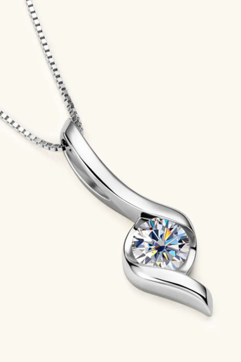 1 Carat Moissanite 925 Sterling Silver Necklace - GlossiChic Collection Gold / One Size GlossiChic Collection jewelry