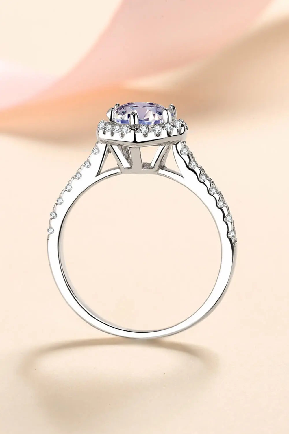 1 Carat Moissanite Heart-Shaped Ring - GlossiChic Collection Silver / 4 GlossiChic Collection jewelry