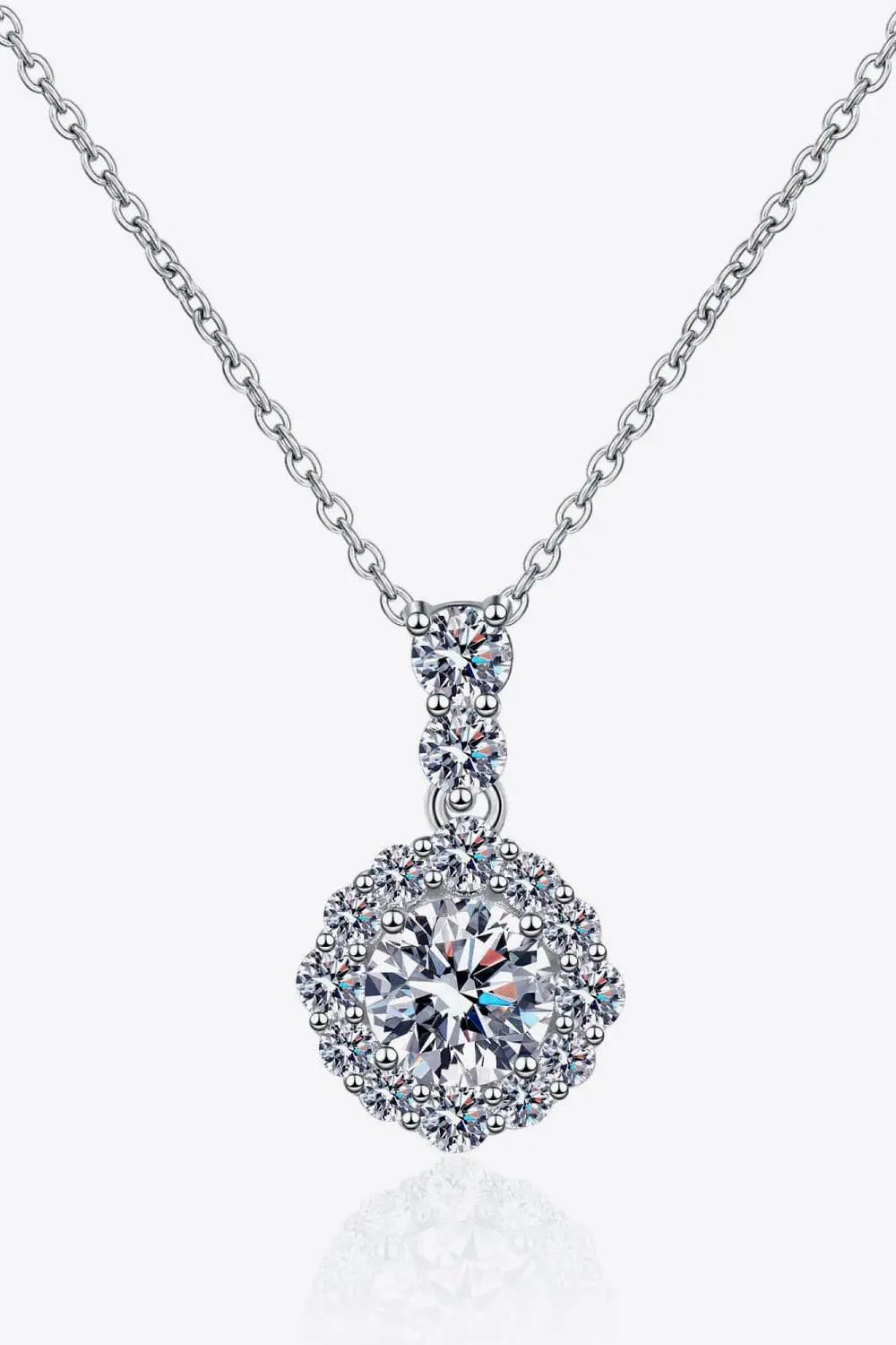 1 Carat Moissanite 925 Sterling Silver Necklace - GlossiChic Collection Silver / One Size GlossiChic Collection jewelry