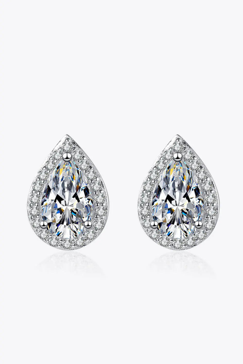 Moissanite Teardrop Stud Earrings - GlossiChic Collection Silver / One Size GlossiChic Collection jewelry