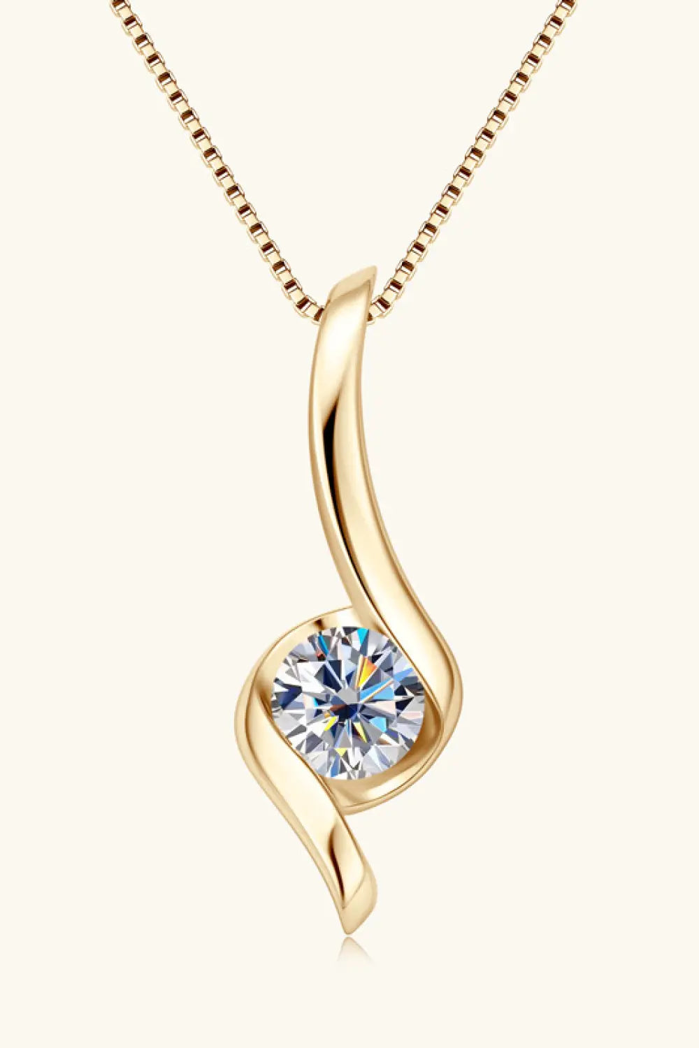 1 Carat Moissanite 925 Sterling Silver Necklace - GlossiChic Collection Gold / One Size GlossiChic Collection jewelry