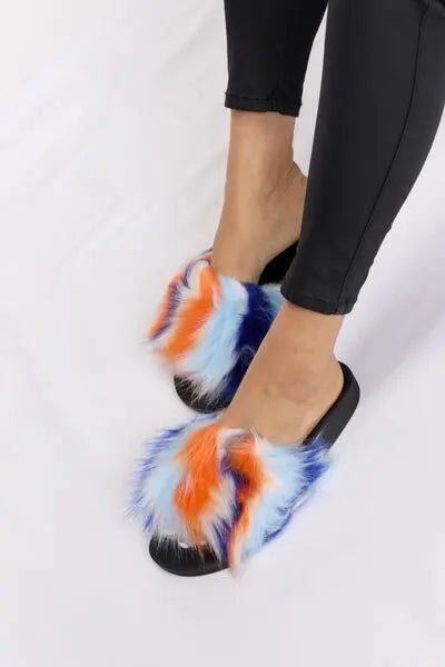 Furry Plush Open - Toe Sandals - GlossiChic CollectionShoes & Accessories