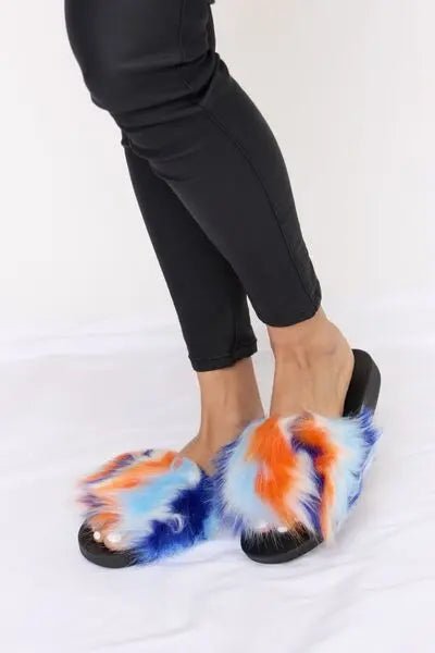 Furry Plush Open - Toe Sandals - GlossiChic CollectionShoes & Accessories