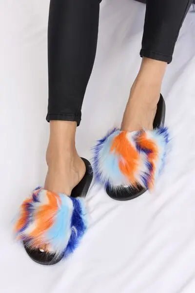 Furry Plush Open - Toe Sandals - GlossiChic CollectionShoes & Accessories
