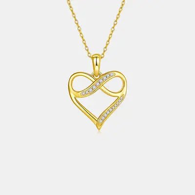 Moissanite 925 Sterling Silver Heart Necklace - GlossiChic Collectionjewelry