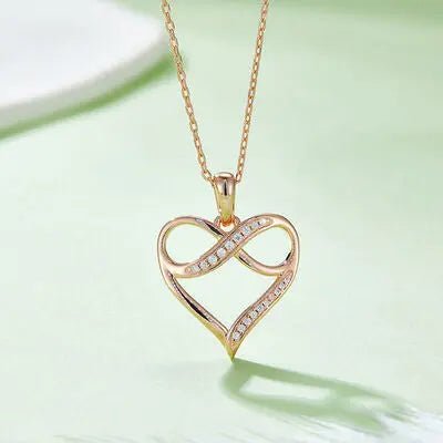 Moissanite 925 Sterling Silver Heart Necklace - GlossiChic Collectionjewelry
