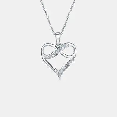 Moissanite 925 Sterling Silver Heart Necklace - GlossiChic Collectionjewelry