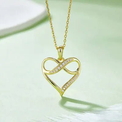 Moissanite 925 Sterling Silver Heart Necklace - GlossiChic Collectionjewelry