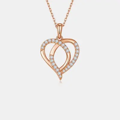 Moissanite 925 Sterling Silver Heart Shape Necklace - GlossiChic Collectionjewelry