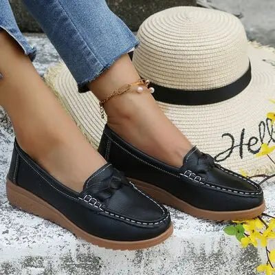 Weave Wedge Heeled Loafers - GlossiChic CollectionShoes & Accessories