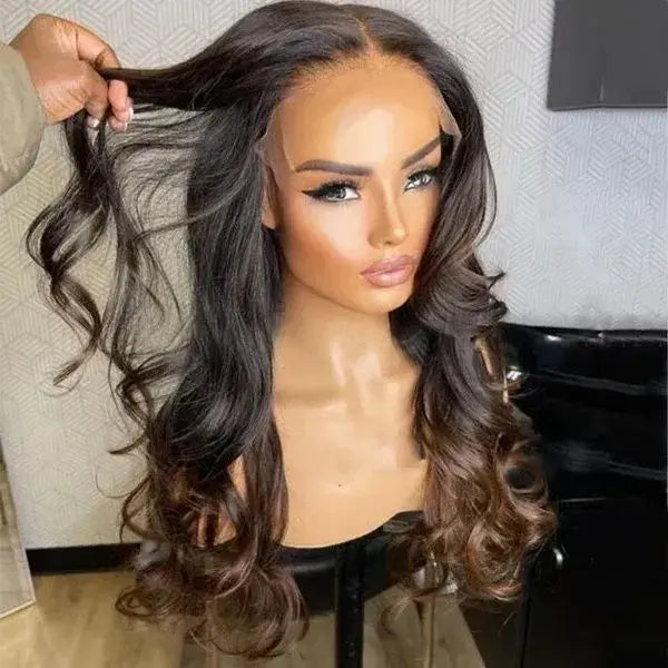 Glueless pre plucked swiss lace front wig raw brazilian virgin ombre colored lace frontal closure human hair wig - GlossiChic Collection 10 Inches / lace front wig GlossiChic Collection Lace Wigs