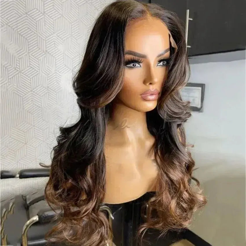 Glueless pre plucked swiss lace front wig raw brazilian virgin ombre colored lace frontal closure human hair wig - GlossiChic Collection 10 Inches / lace front wig GlossiChic Collection Lace Wigs