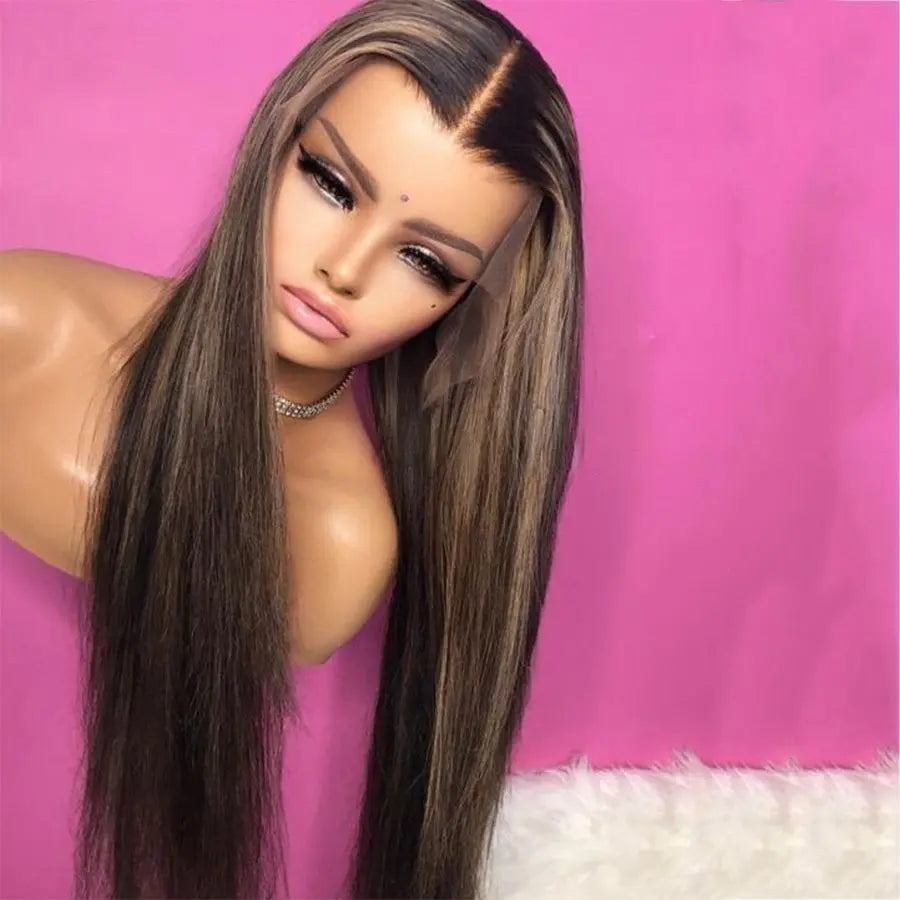 Brazilian highlight pre pluck HD transparent lace front human hair wigs - GlossiChic Collection 8 Inches / lace front wig GlossiChic Collection
