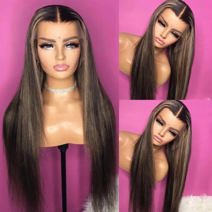 Brazilian highlight pre pluck HD transparent lace front human hair wigs - GlossiChic Collection 8 Inches / lace front wig GlossiChic Collection